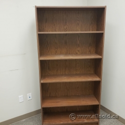 Medium Oak Bookcase with Adjustable Shelves Medium Oak Bookcase with Adjustable Shelves